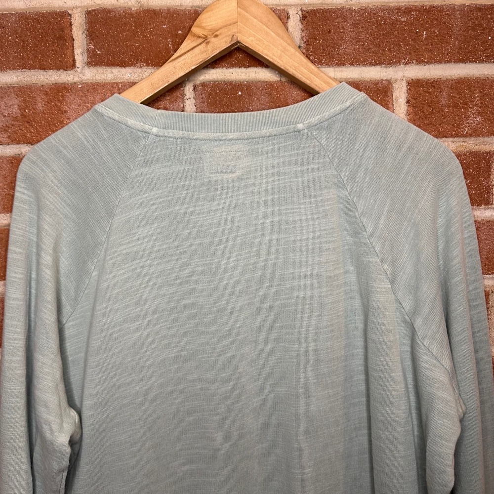 J.Crew Vintage Fleece Sweatshirt Women's Size Large Pullover Blue Green - Picture 9 of 12